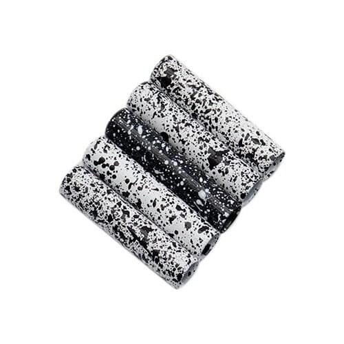 New Weiou Random Spray Dots With Black and White Rope Ends 4.6*20mm Shoelace Tips 4 pcs/set Aglets For Canvas Shoe Cordones