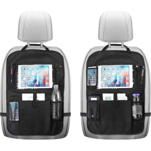 Car Backseat Organizer Multi-Pocket Hanging Storage Bag with Touch Screen Tablet Holder Car Seat Back Stowing Tidying Bags