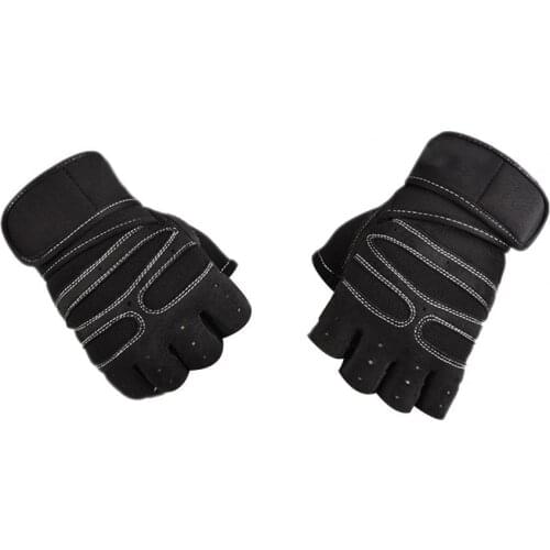 1Pair Sweatproof Fingerless Gloves Breathable Fitness Thin Non-slip Cycling Gloves with Wristband for Motorcycles Accessories