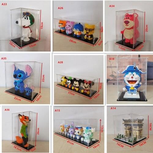 Transparent Acrylic Plastic Building Blocks Display Box for Action Figures Dustproof Assembled Collection Showcase Box Kids Toys