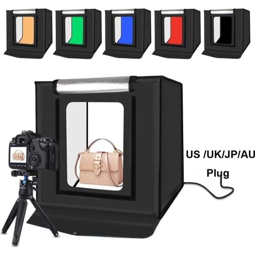 PULUZ 40cm Folding Portable 24W 5500K White Light Dimmable Photo Light Box Studio Shooting Tent Box Kit with 6 Colors Backdrops
