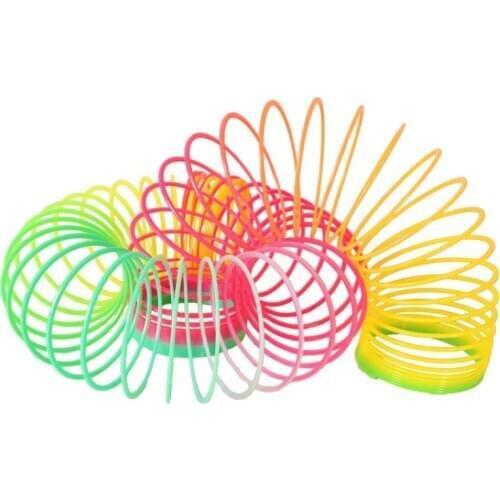 Rainbow Spring Coil Toys Plastic Folding Spring Coil Sports Game Child Funny Fashion Educational Creative Toys Gift for Children