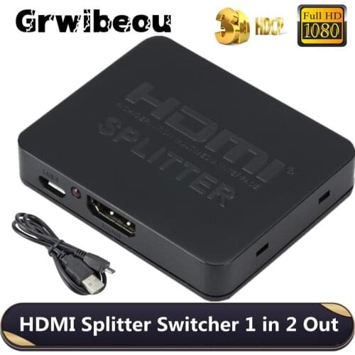 4K HDMI 1X2 Splitter Switch Switcher Full HD 1080p Video HDMI Split 1 in 2 Out Amplifier Dual Display For HDTV DVD For PS3 Xbox