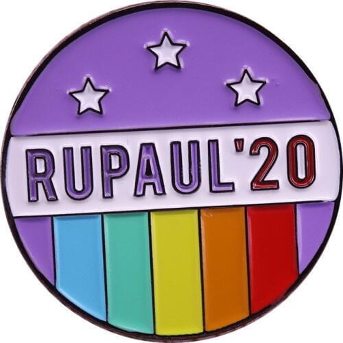 RuPaul '20 lapel pin queer gay pride brooch Rupauls drag queen badge LGBT jewelry WOW presents