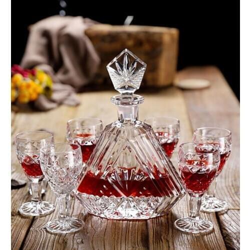 Nordic Crystal Red Wine Set Household Whisky Goblet Creative wine Decanter Seven Set Wine glass and bottle home drinkware