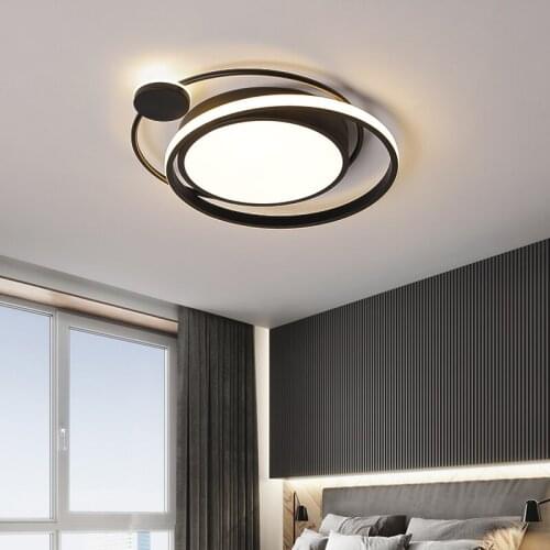 Modern minimalist bedroom lamp personality creative white black gold ceiling lamp study restaurant room lamp Nordic lighting lig