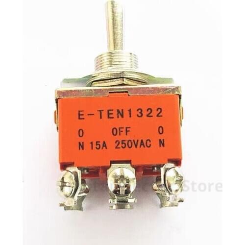 High Quality 1PCS E-TEN1322 15A/250V 6 pin Waterproof Switch Cap On-Off-On Miniature Toggle Switches orange