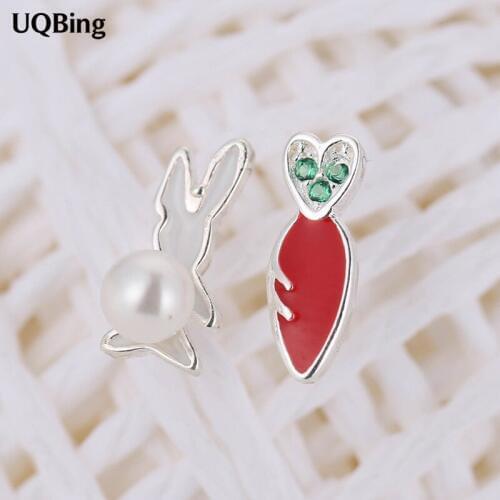 2018 New Fashion 925 Sterling Silver Red Strawberry Stud Earrings For Women Jewelry Free Shipping Brincos