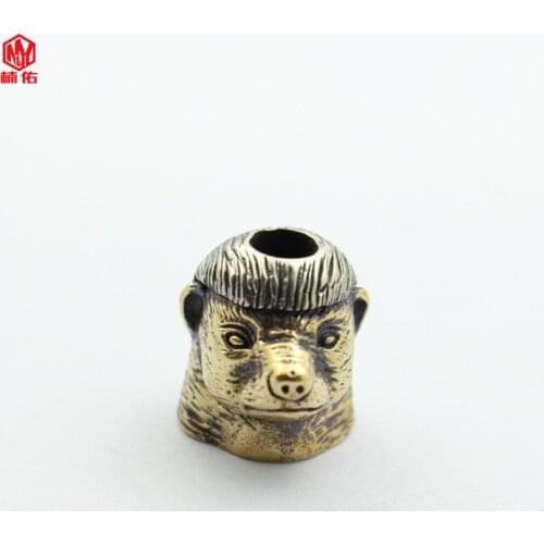 1PC Honey Badger Ratel Retro Brass Copper Oxide EDC Paracord Beads Umbrella Rope Cord Lanyard Pendants Knife Beads