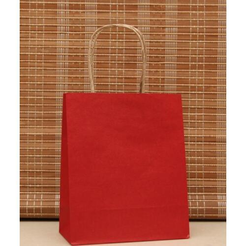 10PCS/lot stationery holder Red paper bag with handles 21x15x8cm Festival gift bag wedding party gift kraft paper bags