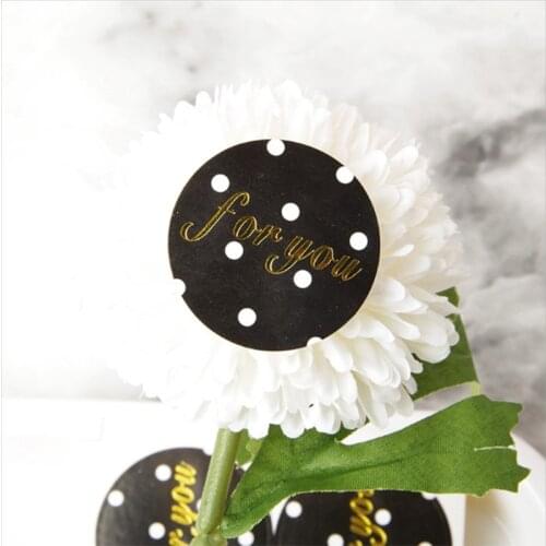 1000pcs Round Gold For you Adhesive Sticker Black Dot Sealing Label Sticker For Birthday Cards Envelope Gifts Decoration