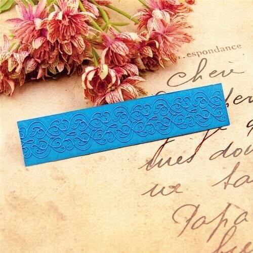 15x3cm Striped ribbon Embossing folders Plastic For Scrapbooking DIY Template Fondant Cake Photo Album Card Making