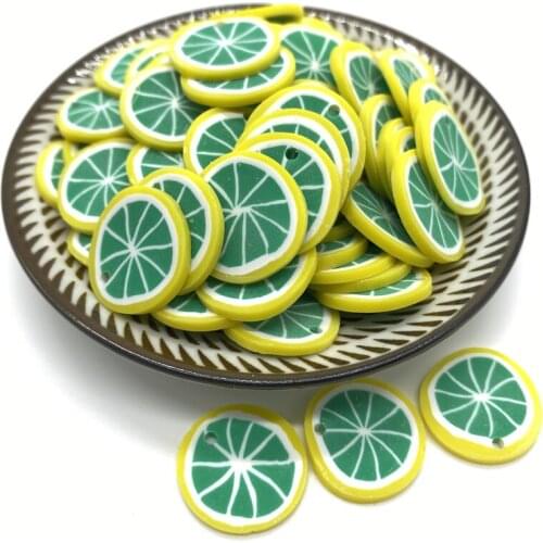 20Pcs/lot 20mm Grapefruit Beads Flakes Clay Beads Polymer Spacer Beads For Jewelry Making DIY Bracelet Hairpin #A89-21