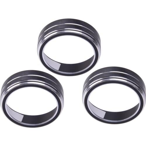 3Pcs Car Black Console AC Air Conditioner Adjust Switch Knob Cover Trim Fit for VW Atlas Cross Sport 2020 2021 Accessories