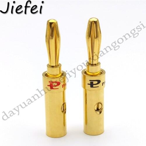 4-100pcs New High Quality Hifi audio pailiccs 4mm banana plugs brass gold plated speaker cables banana connector adapter