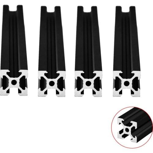 4pcs/lot BLACK 2020 V-slot European Standard Anodized Aluminum Profile Extrusion Linear Rail for CNC 3D Printer