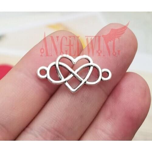 40pcs/lot--24x13mm, heart chams,Antique silver plated Infinity Heart Endless Love charms,DIY supplies,Jewelry accessories