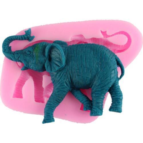 40PCS/Lot 3D Reverse Sugar Molding Elephants Shape Silicone Mould For Soap Candle Polymer Clay Molds Accessories Cake Decoration