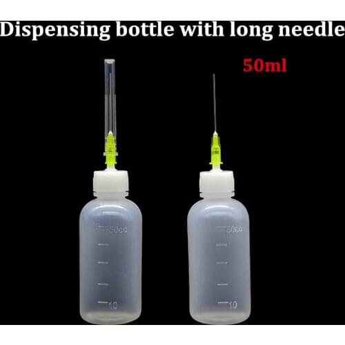 50ml Transparent Plastic Needle Bottle Glue Dispenser Clear Liquid Dropper Bottle for Rosin Solder Flux Paste