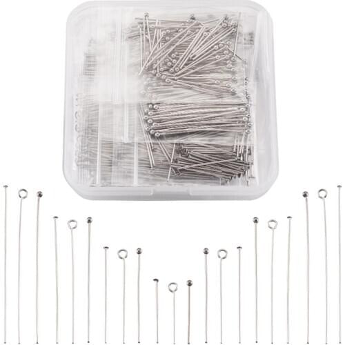 720pcs/box 304 Stainless Steel Ball Head Pins Eye Pins Findings For DIY Jewelry Making Jewelry Accessories