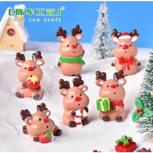 Figurines Decor Supplies Christmas Deer Resin Decoration Home Garden Home Decor Decoration Crafts Figurines Miniatures Cartoon