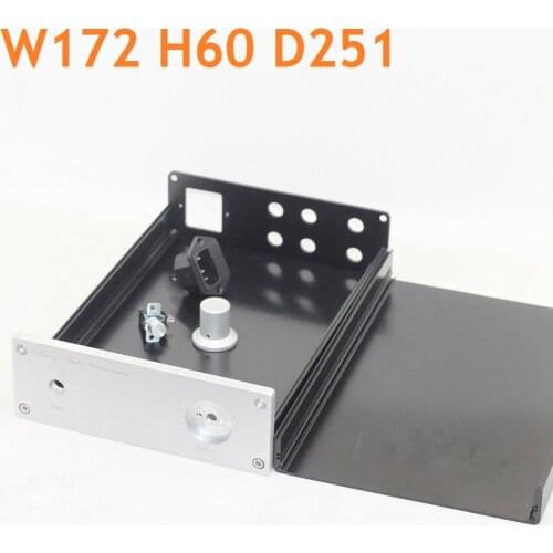 Aluminum Headphone Amp Case Power Amplifier Housing DIY PSU Chassis Hi-End Rear Class Enclosure Preamp Box Knob W170 H60 D251