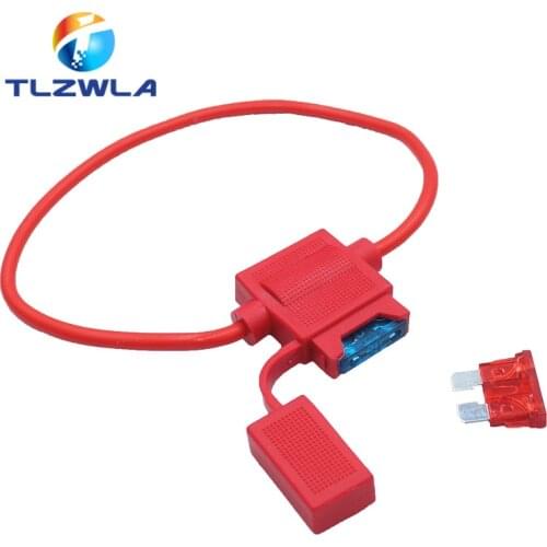 10Pcs Medium Blade Car Fuse + 1Pcs Waterproof Auto Fuse Holder