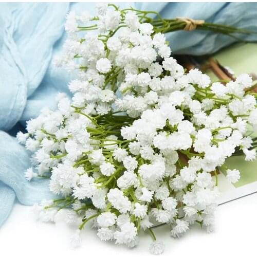 White Babys Breath Artificial Flowers Gypsophila Plastic Flowers For Home Decorative DIY Wed Party Decoration Fake Flower