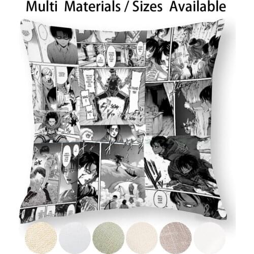 Manga Panel Pillow Case Throw Pillow Cover Cotton Linen Flax Anime Aot Attack On Titan Levi Manga Creative Trending Vintage