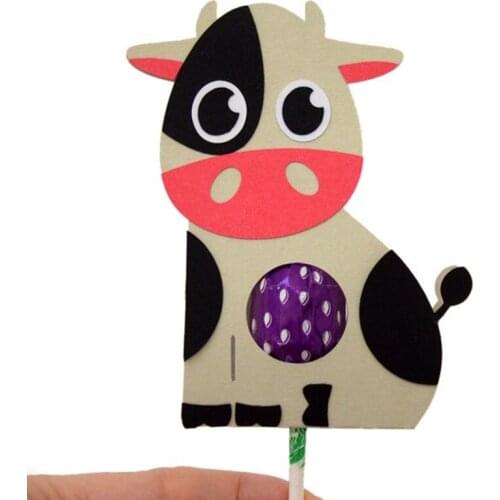 TOP EXPRESSION Cow Lillipop Holder Metal Cutting Dies Stencils for DIY Scrapbooking Decorative Embossing DIY Paper Cards