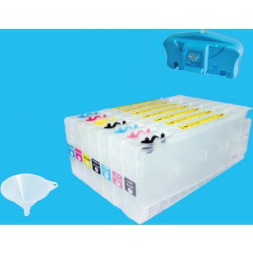 For Epson Stylus Pro4880 Empty CHIPPED Refillable Ink Cartridges(350ML for each one) with 1pcs chip resetter , 8 PCS 1 SET