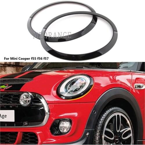 2Pcs Car Headlight Head Lamps Rim Trim Ring Cover Light For Mini Cooper One JCW F55 F56 F57 Accessories auto front lights trimes