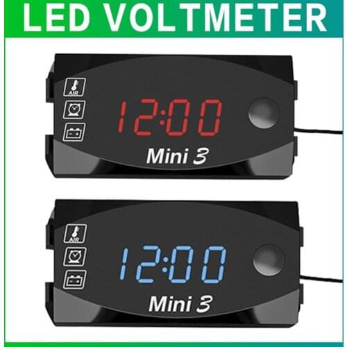 Electronic Clock 3in1 Universal Motorcycle Electronic Clock Thermometer Voltmeter Display IP67 Waterproof Motorbike Accessories