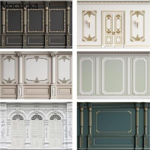 Wall Door Themed Portrait Photography Backdrop Retro Castle Palace Background Wedding Bridal Shower Photocall Photo Studio Props