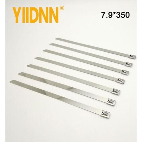 100pcs 5/16 Inches(7.9mm)Wide 0.25mm Thick 201/304/316 Stainless Steel Sprayed Cable Tie, 350mm Length
