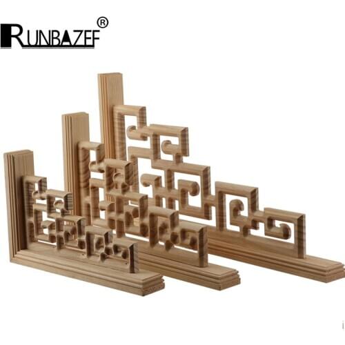 Chinese Antique Double-sided Carved Corner Flower Statue Ornamental Wood Appliques Carving Decal Wooden Window Doors Hot Ale NEW