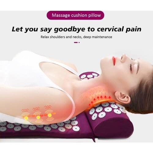 Massager Cushion Mat Set For Body Head Foot Neck Acupressure Relieve Stress Pain Aches Muscle Tension Spike Yoga Mat With Pillow