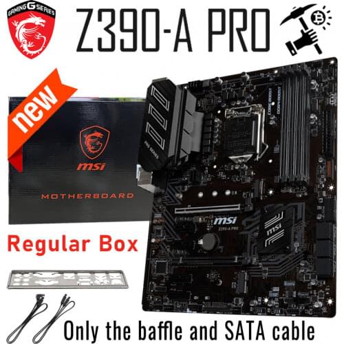 MSI Z390-A PRO Motherboard i9 i7 i5 i3 LGA 1151 DDR4 64GB PCI-E 3.0 M.2 Desktop Intel Z390 Placa-Mãe 1151 VGA DVI Z390 ATX New