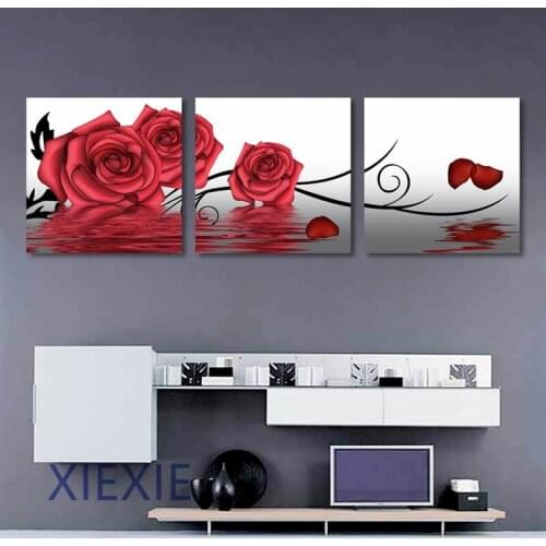 Minimalist Artryst Canvas Print Modular Pictures Painting Wall Art Red Rose Water Modern Home Decor Living Room Posters