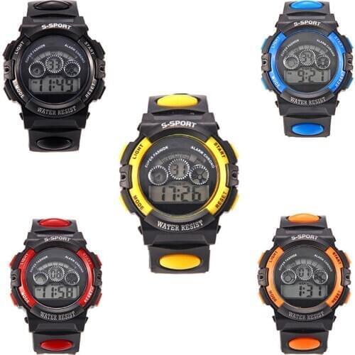 Multi-functional kids Children Student Sports Waterproof Clock Luminous LED Digital Date Alarm Wrist Watch Sports Wrist Watch