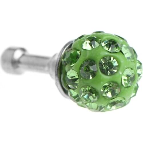 Colorful Rhinestone Ball 3.5mm Anti Dust Plug Earphone Stopper For Smart Phone