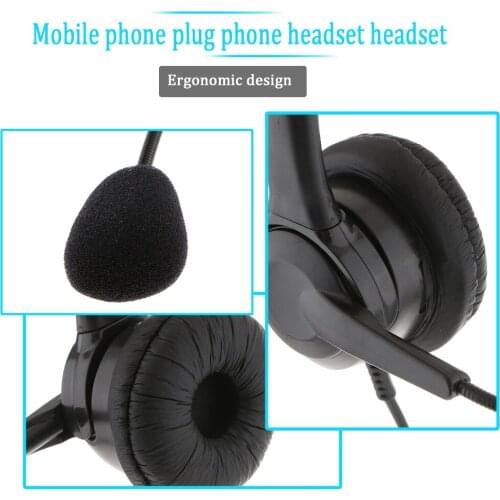 Monaural Headset with Mic, 3.5mm Plug, Compatible for Mobile Phone & Laptop