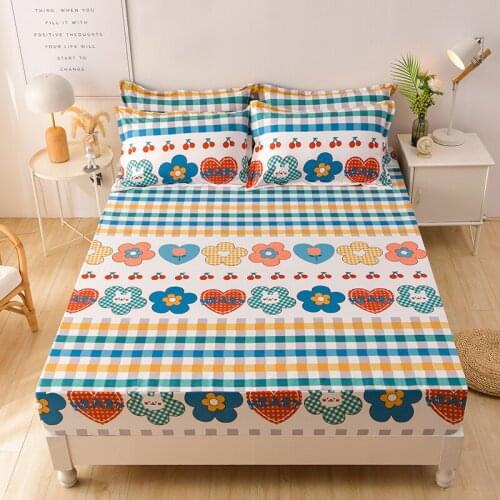 Mattress Cover For Bed Quilted Fitted Sheet Set For 4 Sizes Cute Hot Style Bed Sheet Bedspread Full King with Pillowcase