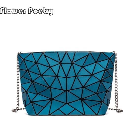 Matte Chain Shoulder Bags High Quality New Women Messenger Bag Geometric Holographic Leather Large Capacity Female Handbags Sac