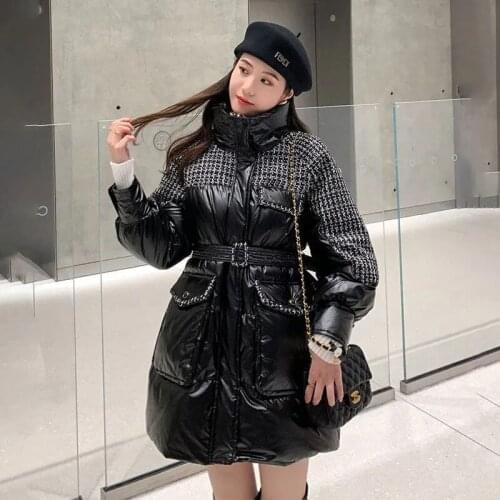 2021 New Winter Down Jackets Woman Stand-up Collar Warm Down Cotton Coats Womens Thicken Warm Cotton Parka Coats Long Slim Tops