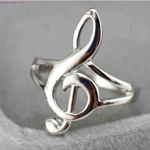Latest Cartoon Surrounding Sound Rings Non-mainstream Music Notation Retro Note Fashion new Treble Clef Ring