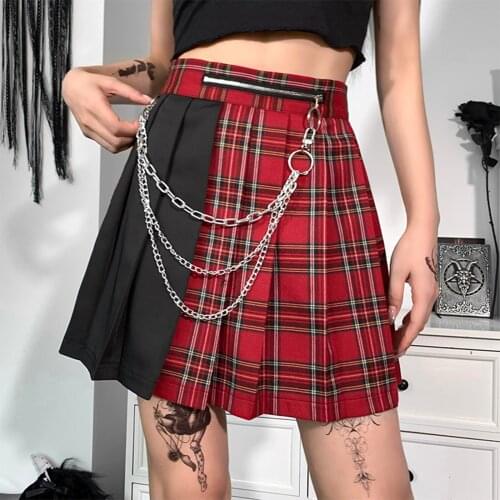 Autumn Woman Mini Skirts Harajuku Korean Style Fashion Cute Kawaii Skirts For Girls High Waist Plaid Pleated Skirt Women #T2G