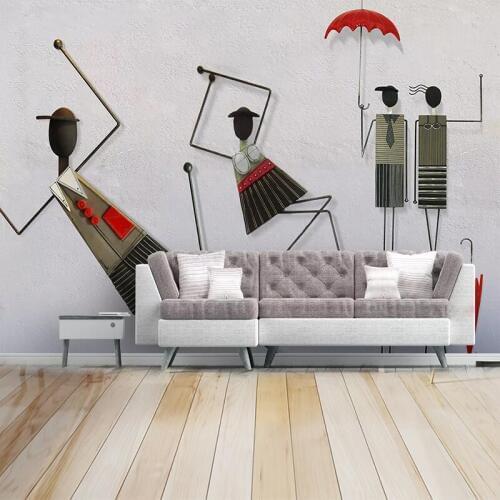 Custom Mural Wallpaper Modern 3D Stereoscopic Embossed Abstract Art Wall Painting Cartoon Character Children Room Bedroom Murals