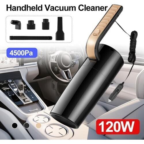 Hot New Portable Handheld Car Vacuum Cleaner Cordless/Car Plug 120W 12V 4500PA Super Suction Wet/Dry Vaccum Cleaner for Car Home