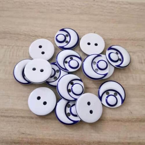 50PCs Resin Sewing Buttons Scrapbooking Round moon 15mm Costura Botones Decorate bottoni botoes